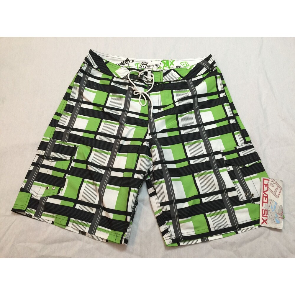 NWT LEVEL SIX MENS CARGO SWIM BOARD SHORTS SHORTS SIZE 34